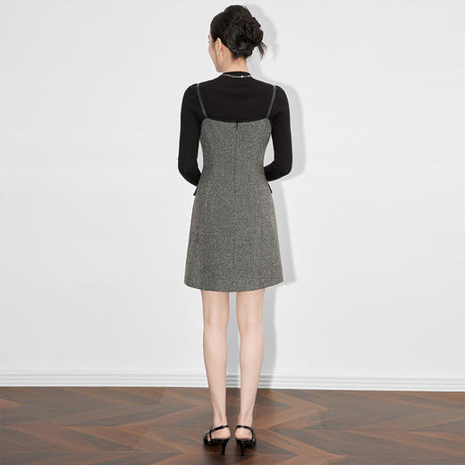 【高货wl】全新升级【铂金会员358/天猫479/差价121】(13748) 洛诗琳秋季名媛小香风套装针织打底吊带毛呢裙两件套 商品图4