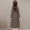 QYMHL-24A6638-Y 假两件厚款连衣裙女2024年春秋季新款木耳边拼结中长款A字裙 商品缩略图2