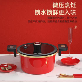 【小家电】巴尔德珐琅微压锅汤锅家用多功能加厚抗菌蒸炖煮粥不粘锅电磁炉燃气通用BD-052 HF