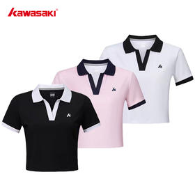 川崎 女款 翻领短袖 T 恤 K1C02-B2996