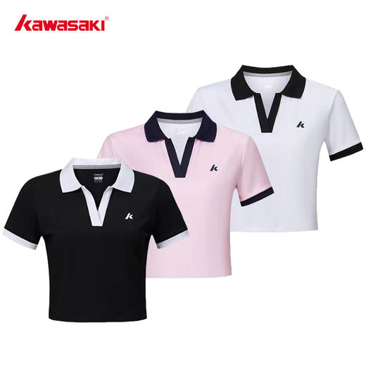 川崎 女款 翻领短袖 T 恤 K1C02-B2996 商品图0