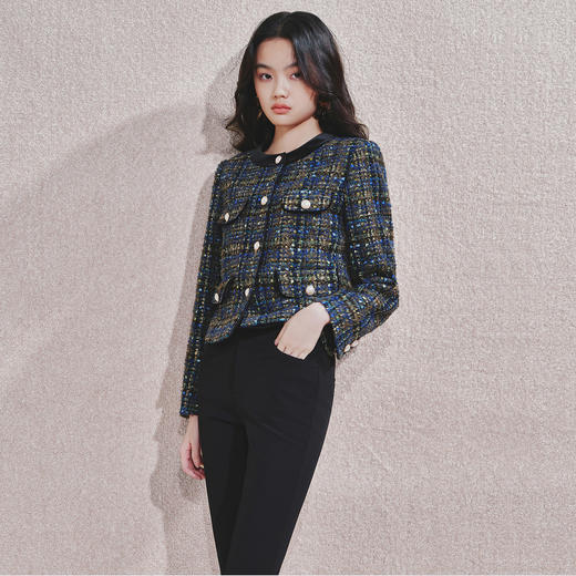千金小香风粗花呢短外套女24冬轻奢气质高级感女装 商品图2