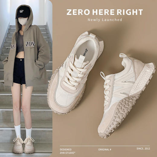 ZHR则则厚底增高运动鞋轻便软底女鞋2024秋季新款ins百搭休闲鞋女 商品图0