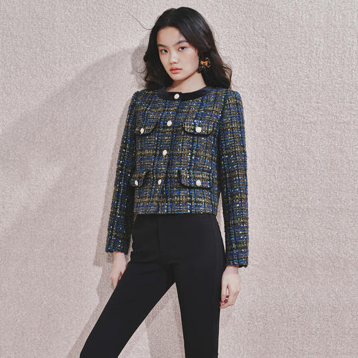 千金小香风粗花呢短外套女24冬轻奢气质高级感女装 商品图0