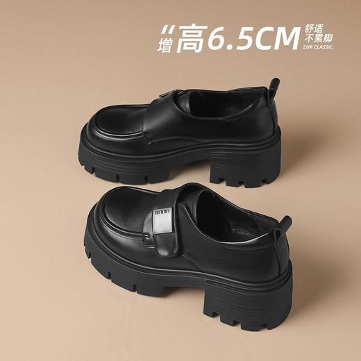 ZHR则则魔术贴厚底乐福鞋2024秋季新款松糕增高jk鞋英伦风小皮鞋 商品图6
