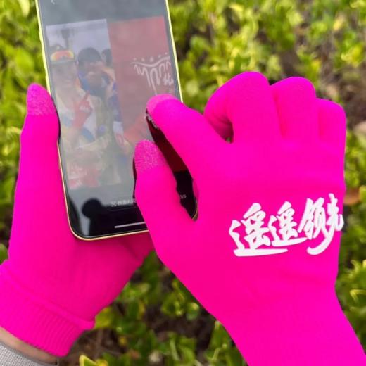 🔥🔥中国速度国潮竞速运动手套‼️秋冬新款国潮保暖手套🧤户外运动骑行可触屏针织无缝五指手套 商品图5