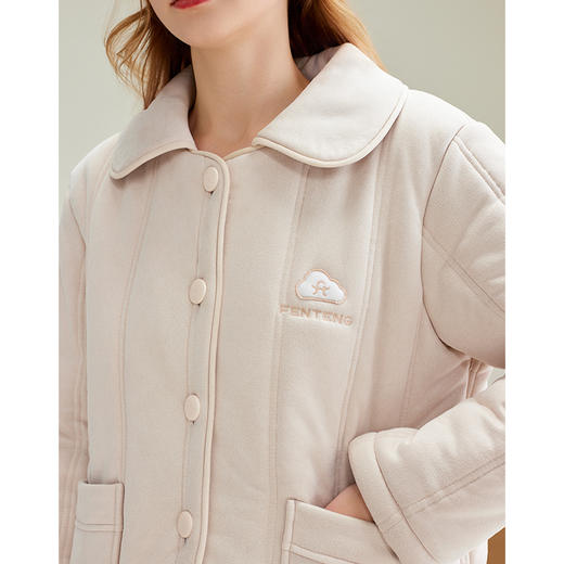 芬腾情侣睡衣冬季珊瑚绒夹棉女士套装三层加厚加绒抗静电家居服男 商品图2