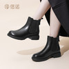 信诺女鞋真皮舒适短靴2024冬季新款加绒切尔西靴棉鞋粗跟女靴皮鞋M178-9D 商品缩略图2
