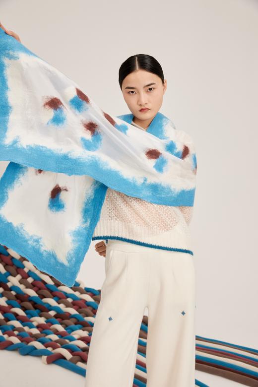 真丝手工毡羊绒围巾SJF95P546K 商品图3