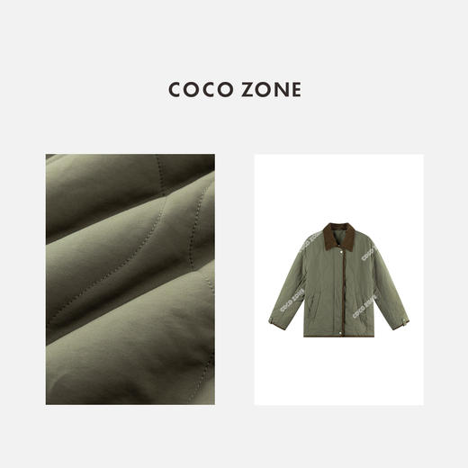 COCO ZONE 设计感撞色拼接翻领气质女士棉服 CC2C1885 商品图2