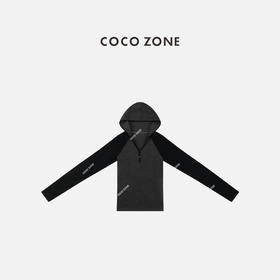 COCO ZONE 时尚拼色连帽打底衫通勤风简约T恤CC2C2333