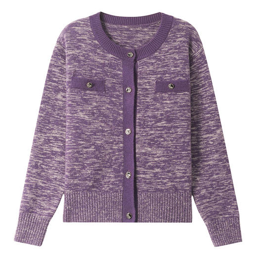 CC复古轻奢女装羊毛针织衫打底2024秋冬新款秋厚款开衫长袖圆领外套 商品图4