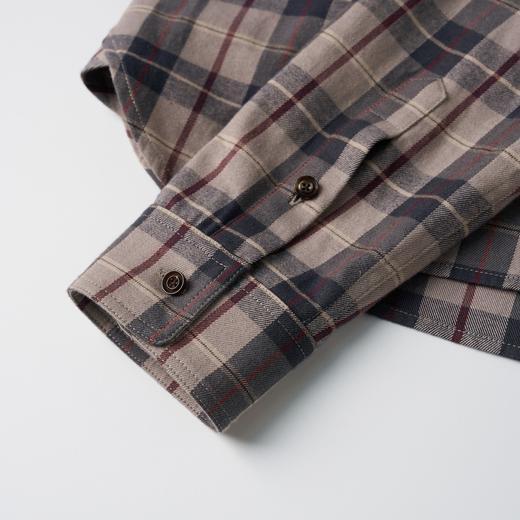 ROMI STUDIO“美式复古”*棉磨毛格纹翻领落肩宽松衬衣 441C1118 商品图4