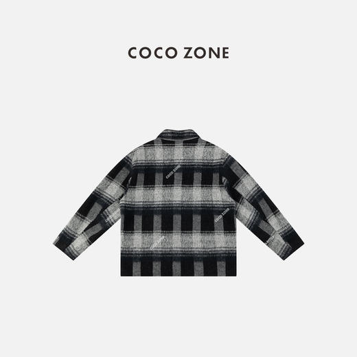COCO ZONE 设计感格纹翻领外套时尚通勤风上衣CC2C2334 商品图1
