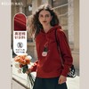 欧芮儿红色连帽卫衣女秋季2024年新款宽松慵懒复古刺绣帽衫上衣 商品缩略图0