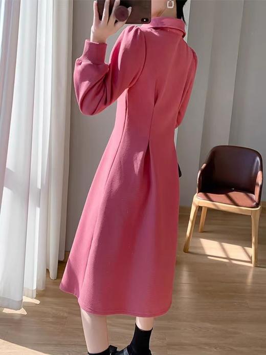 【法式连衣裙，时尚加气质】茶歇法式长袖连衣裙 女生小个子秋冬高级感 气质加绒加厚大衣内搭长裙-QQ 商品图1