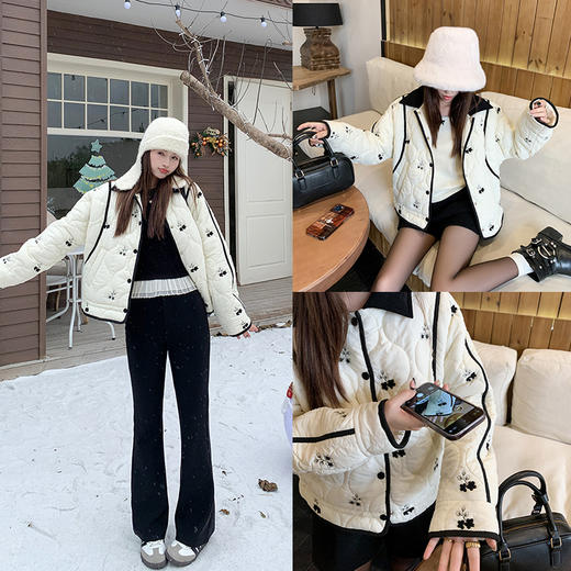 <曾小咸推荐> 设计感新中式国风浅杏色短款外套   商品图3