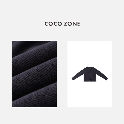 COCO ZONE 复古圆领单排扣针织开衫长袖显瘦上衣CC2C2310 商品图2