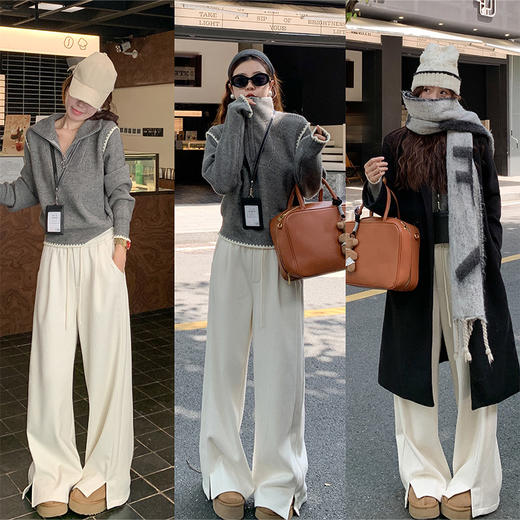 <曾小咸推荐>3.4现货秒杀 ！微信超特价！2色半拉链套头毛衣 日常139.99 立减50 秒杀89.99！！开叉休闲裤 秒杀89.99/件！！ 商品图1