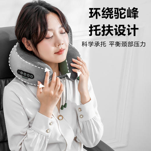 【释放颈椎压力】家用C型颈椎按摩器电动揉捏多功能便携式办公室午睡颈肩按摩枕，三档按摩手法，满足不同需求。ry 商品图1