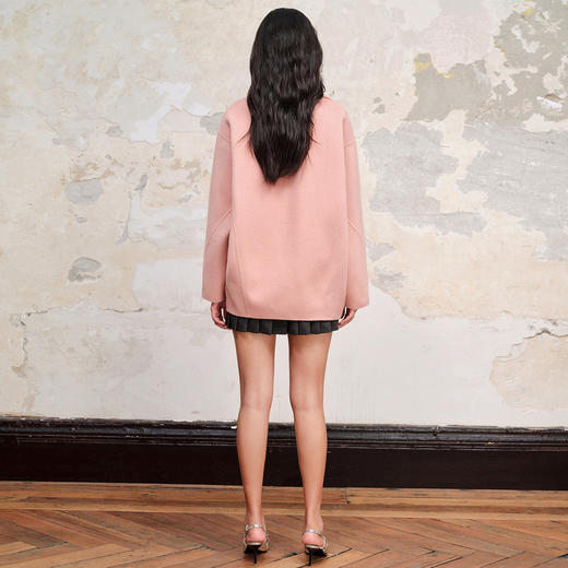 极简廓形双面呢外套大翻领羊毛大衣女 商品图4