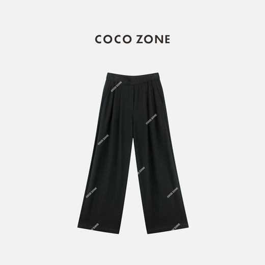 COCO ZONE 100棉简约垂感松紧腰女士休闲裤CC2C1649 商品图0