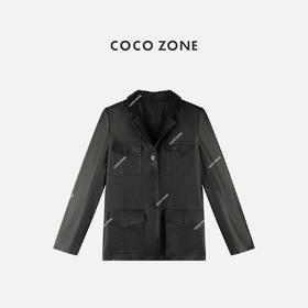 COCO ZONE 设计感多口袋皮衣外套气质翻领女上衣CC1C2016