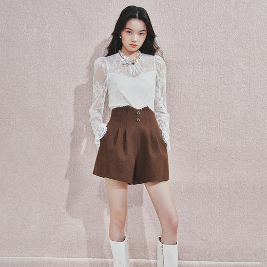 *浪漫刺绣蕾丝衫高级气质感24秋修身显瘦上衣 商品图0