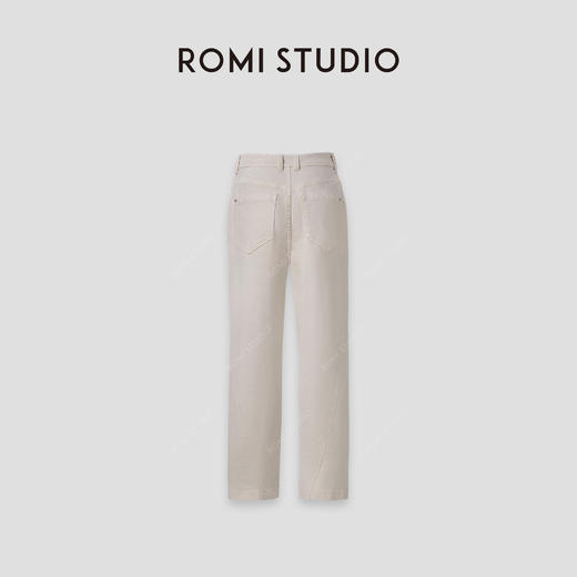 ROMI STUDIO“法式优雅”斜纹棉肌理感后染加软直筒牛仔裤 431N1055 商品图1