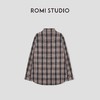 ROMI STUDIO“美式复古”*棉磨毛格纹翻领落肩宽松衬衣 441C1118 商品缩略图1