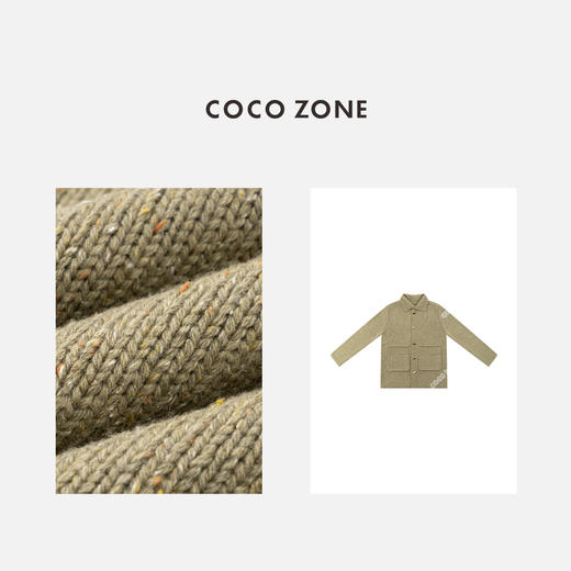 COCO ZONE 复古多口袋设计针织衫时尚立领上衣CC1C2316 商品图2