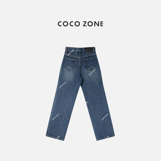 COCO ZONE 刘一一 100棉复古水洗牛仔裤百搭直筒裤CC1C2227 商品图1