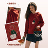 欧芮儿红色连帽卫衣女秋季2024年新款宽松慵懒复古刺绣帽衫上衣 商品缩略图3