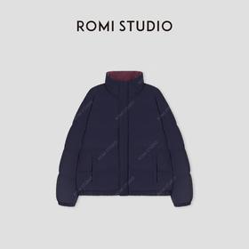 ROMI STUDIO“棕标甄选”90白鹅绒正反两穿双面撞色羽绒服 441Y6026