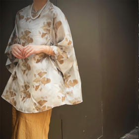 【顺丰包邮】11616 洛诗琳轻奢斜纹绸锻真丝印花新中式宽松衬衫0255