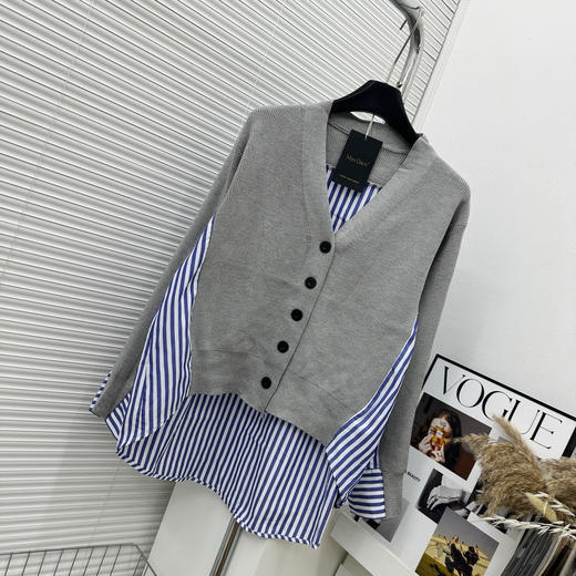 【家居百货】香港🇭🇰轻奢品牌Max Daex®拼条纹设计感毛衣！高品质 秋冬必备韩系撞色针织开衫！这款撞色拼接条纹的长袖针织开衫外套，简直是秋冬穿搭的救星！ 商品图12