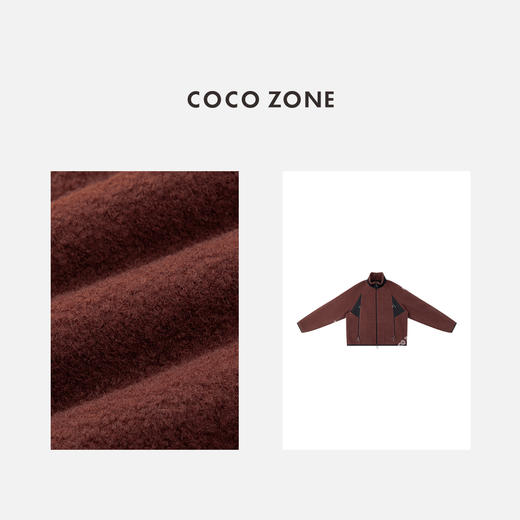 COCO ZONE 设计感撞色拼接外套通勤风立领上衣CC1C2137 商品图2