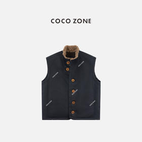 COCO ZONE 设计感单排扣马夹时尚立领无袖上衣CC2C2130