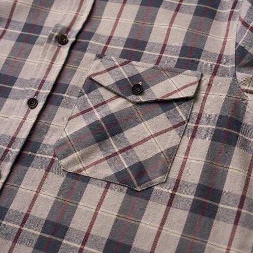 ROMI STUDIO“美式复古”*棉磨毛格纹翻领落肩宽松衬衣 441C1118 商品图3