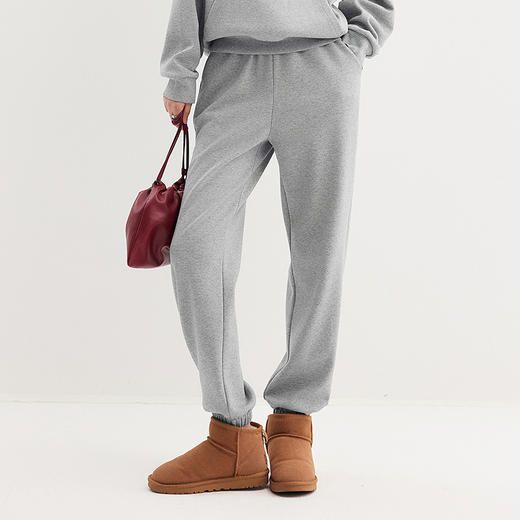 棉仓357681002-银狐绒厚暖美式高腰宽松束脚口加绒卫裤 商品图1