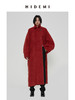 HIDEMI甄选艺术肌理感羊毛粗呢翻领斗篷式大廓形蝙蝠袖长款大衣 马斯正红/深摩卡棕 商品缩略图2