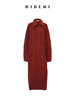 HIDEMI甄选艺术肌理感羊毛粗呢翻领斗篷式大廓形蝙蝠袖长款大衣 马斯正红/深摩卡棕 商品缩略图5