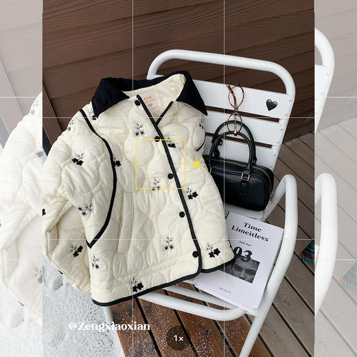 <曾小咸推荐> 设计感新中式国风浅杏色短款外套   商品图2