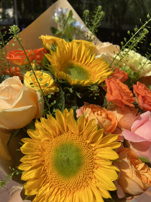 【秋日花园】浪漫香槟色系精美瓶插花，新鲜精选花材 商品图5