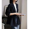 【高货ayts】全新升级【铂金会员330/天猫439/差价109】(32454) 洛诗琳秋季新款高级感七分袖短款外套质感醋酸风衣 商品缩略图2