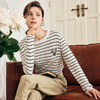 
OLrain欧芮儿法式条纹针织衫女秋季2024年新款宽松丝光棉打底上衣 商品缩略图1