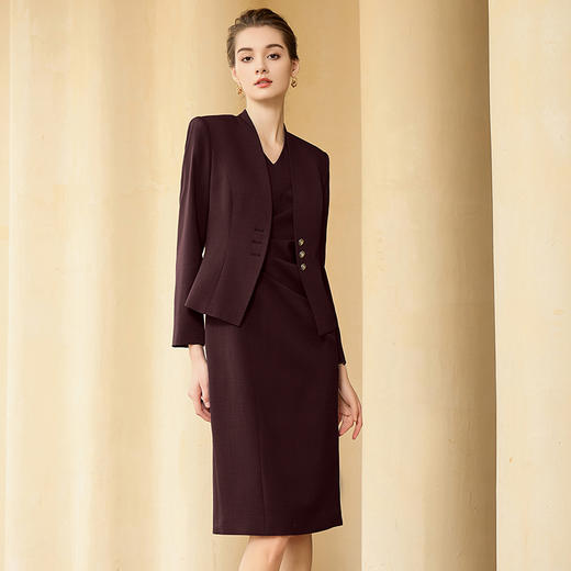 IWY/安可拉红西装套装高级感气质百搭无袖连衣裙两件套WCQ013 商品图1