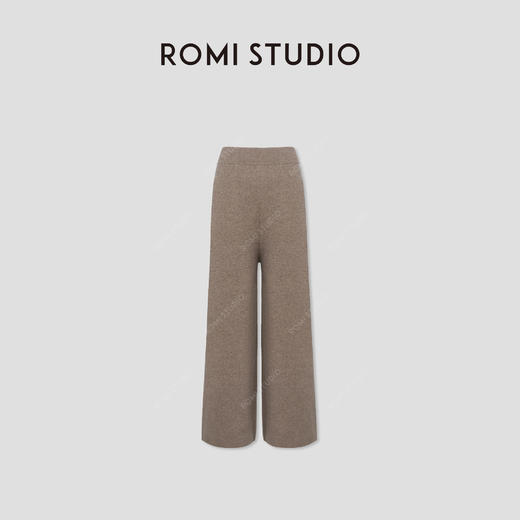 ROMI STUDIO“温暖已至”羊绒羊毛混纺松紧直筒毛织休闲裤 432KS123 商品图0