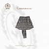 COCO ZONE 设计感格纹显瘦短裙松紧腰撞色半裙CC1C2289 商品缩略图1