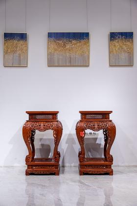 红桥红  家具严选  缅甸花梨（大果紫檀）【115仿乾隆团寿纹 清式大香几】